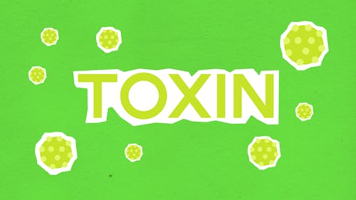 Paper cutout of Toxin word