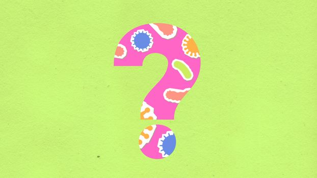 Cutout paper composition of bacteria on green background