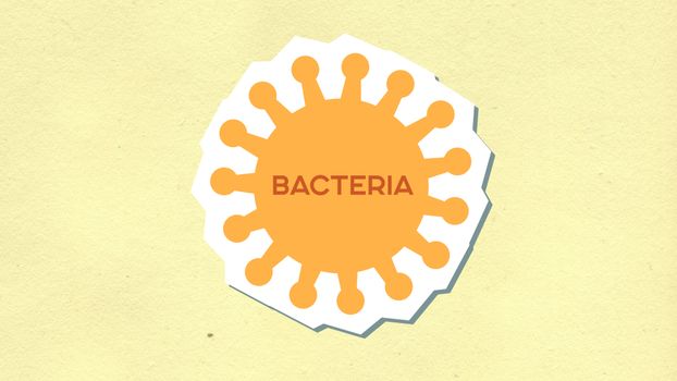 Cutout paper composition of bacteria on light background