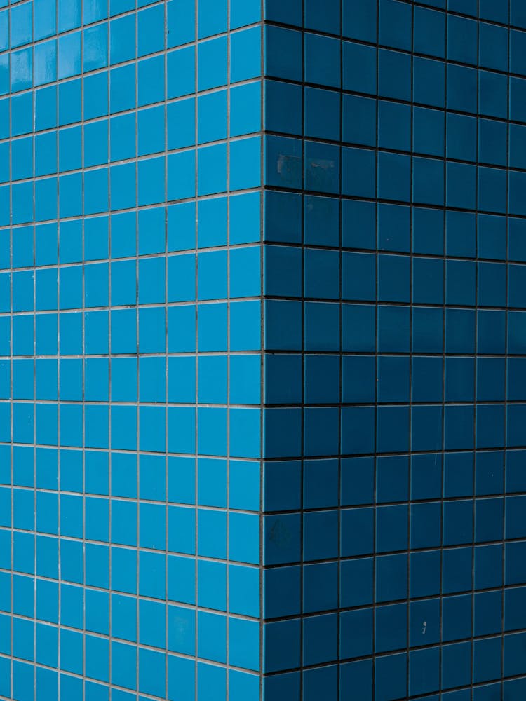 A Wall Of Blue Tiles 