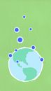 Cutout paper composition of Earth with viruses