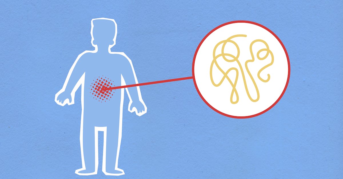 Creative illustration depicting a stomach infection with a focus on viral pathogens.