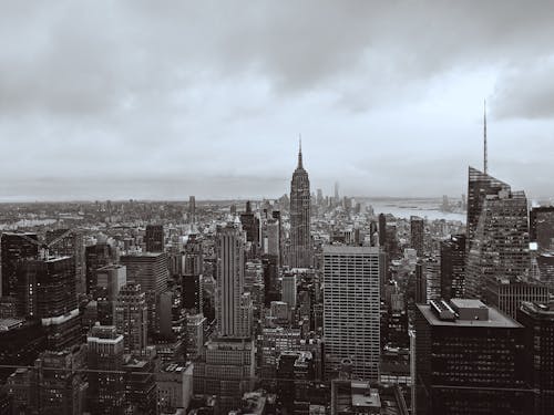 Grayscale Photo of New York City 