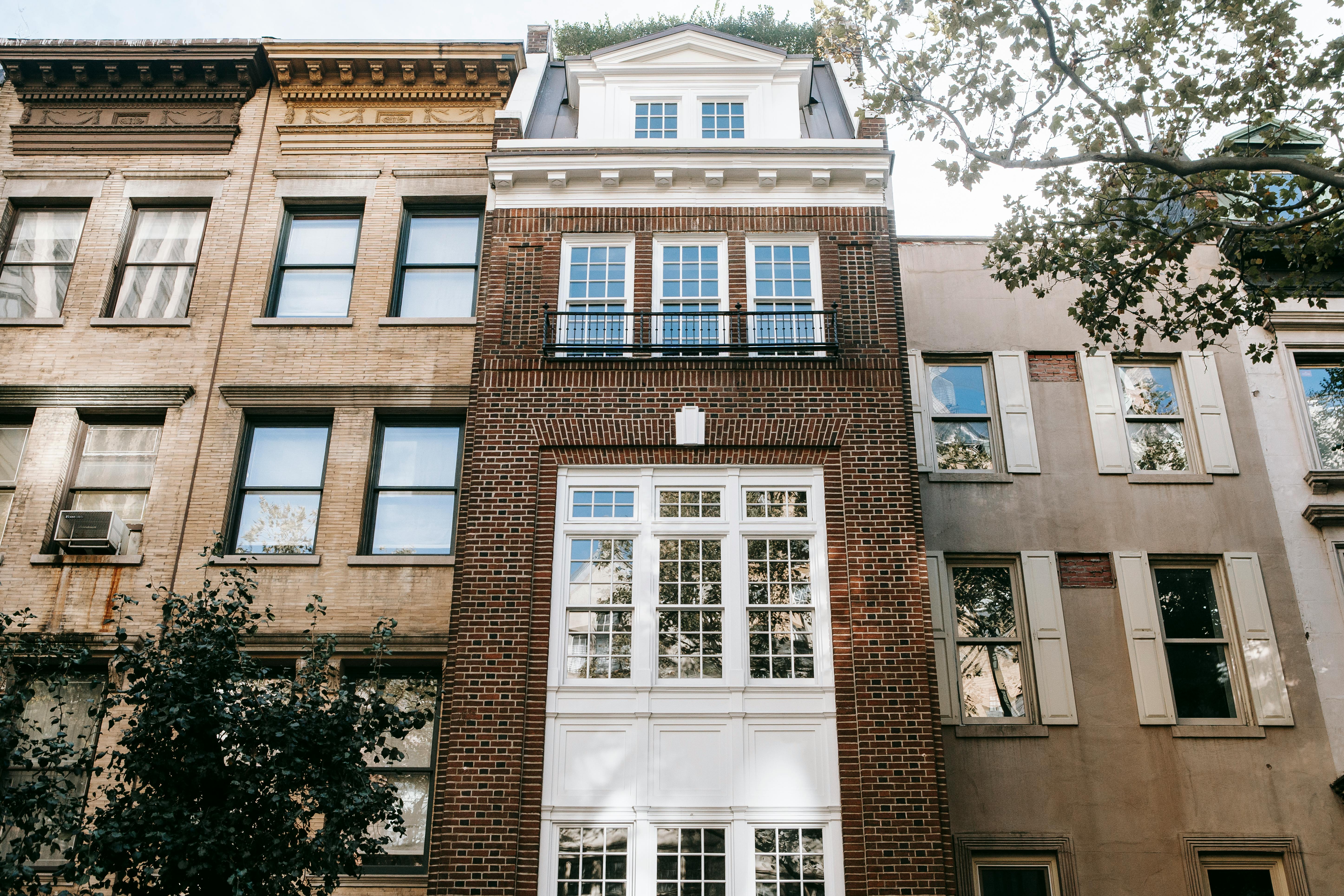 facade of old residential building