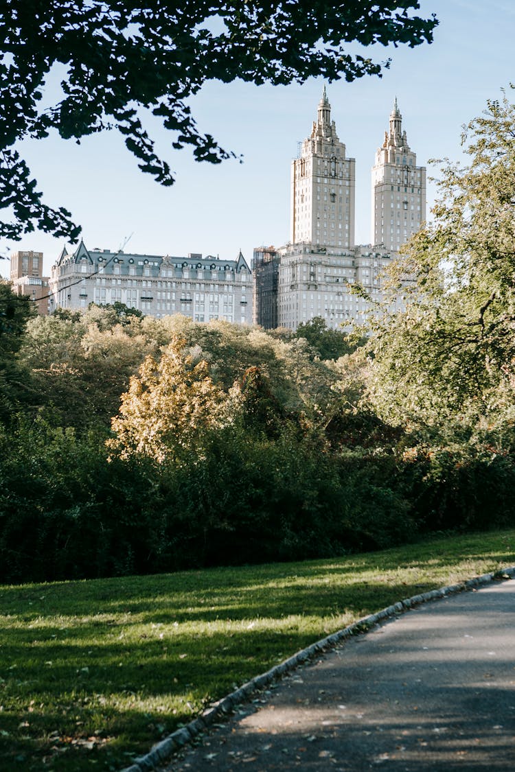 Park With Old Mansion With Towers