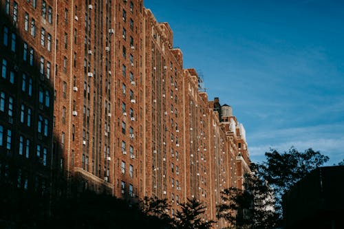 Residential building against blue sky