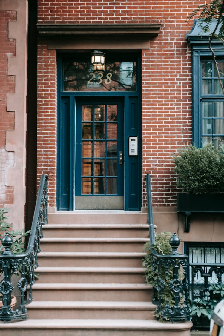 Exterior Of Buildings Doorway And Staircase