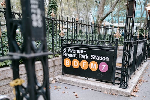 Sign with direction of metro station