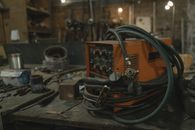 Black and Brown Corded Device