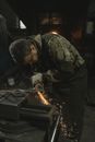 A Man Doing a Metalwork