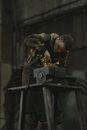 A Man Doing a Metalwork