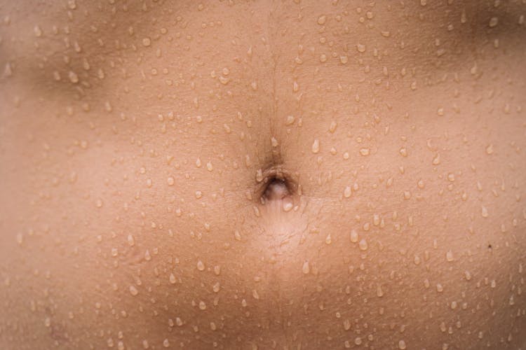 Close-Up Shot Of A Belly Button