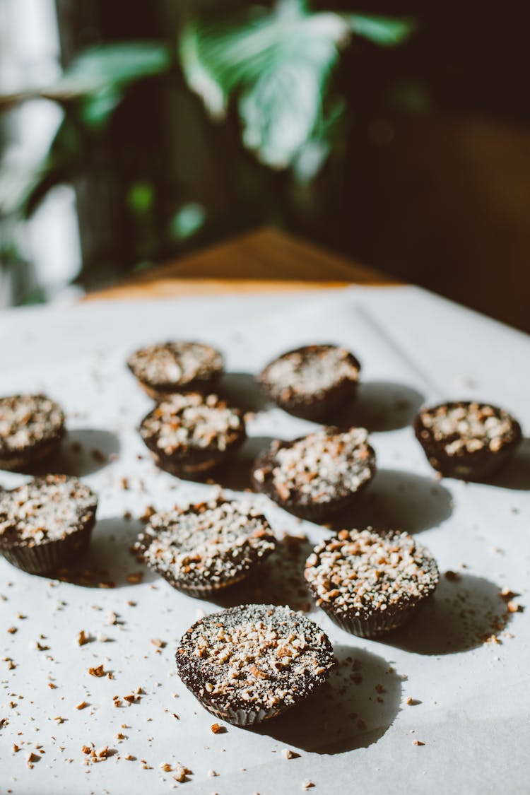 Cupcakes With Sprinkles On Table