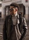 A Man in a Black Leather Jacket