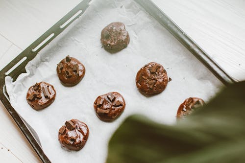 Fotobanka s bezplatnými fotkami na tému čokoláda, cookies, plech