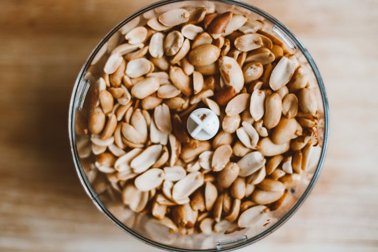 Top View Of A Bowl Of Peanuts