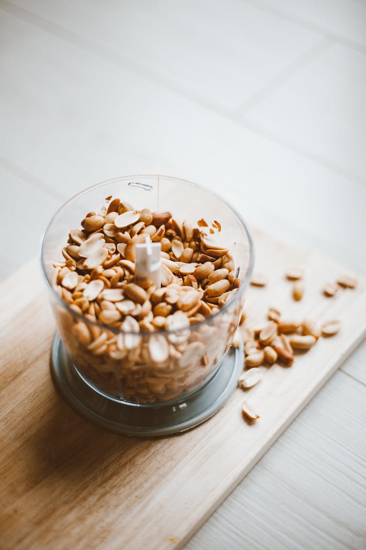 Peanuts In Blender Bowl