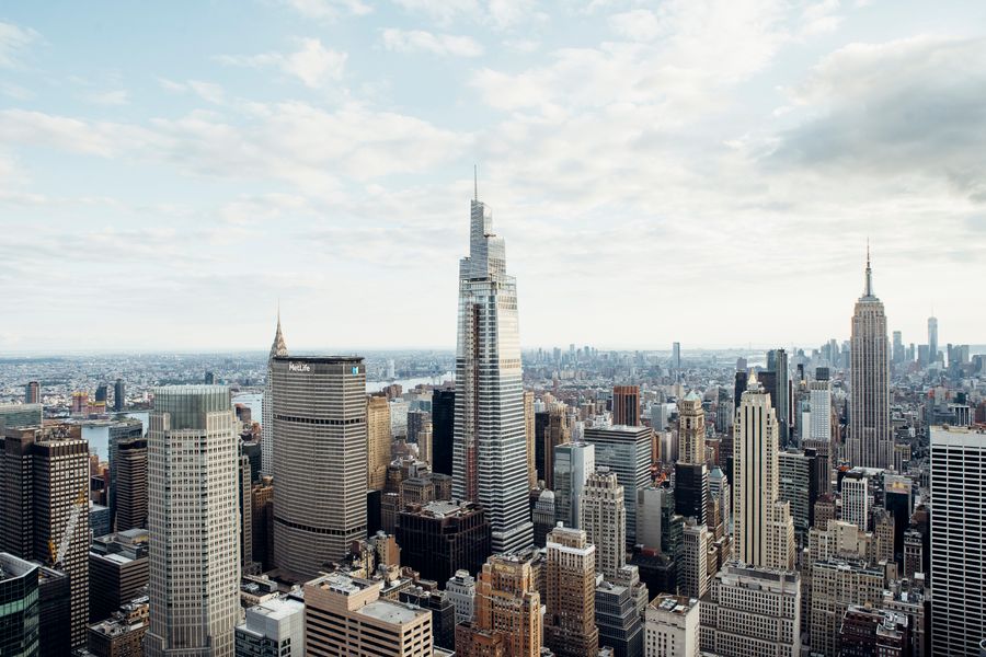 Financial district skyscrapers
