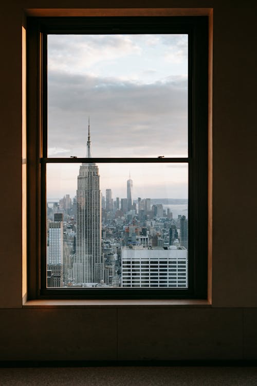 Free View from Window on New York City Stock Photo
