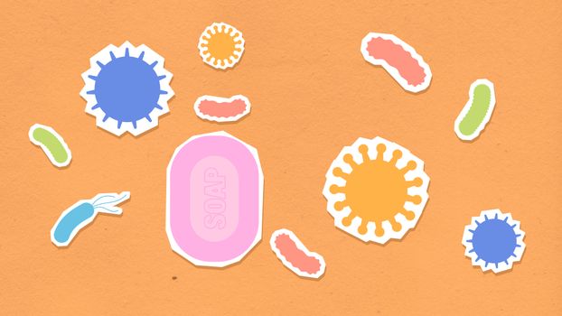 An Animation of Viruses on Orange Background