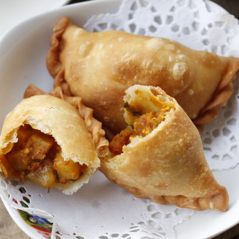 Crispy Taro Puffs with Pork and Shallot Filling (Wu Gok)