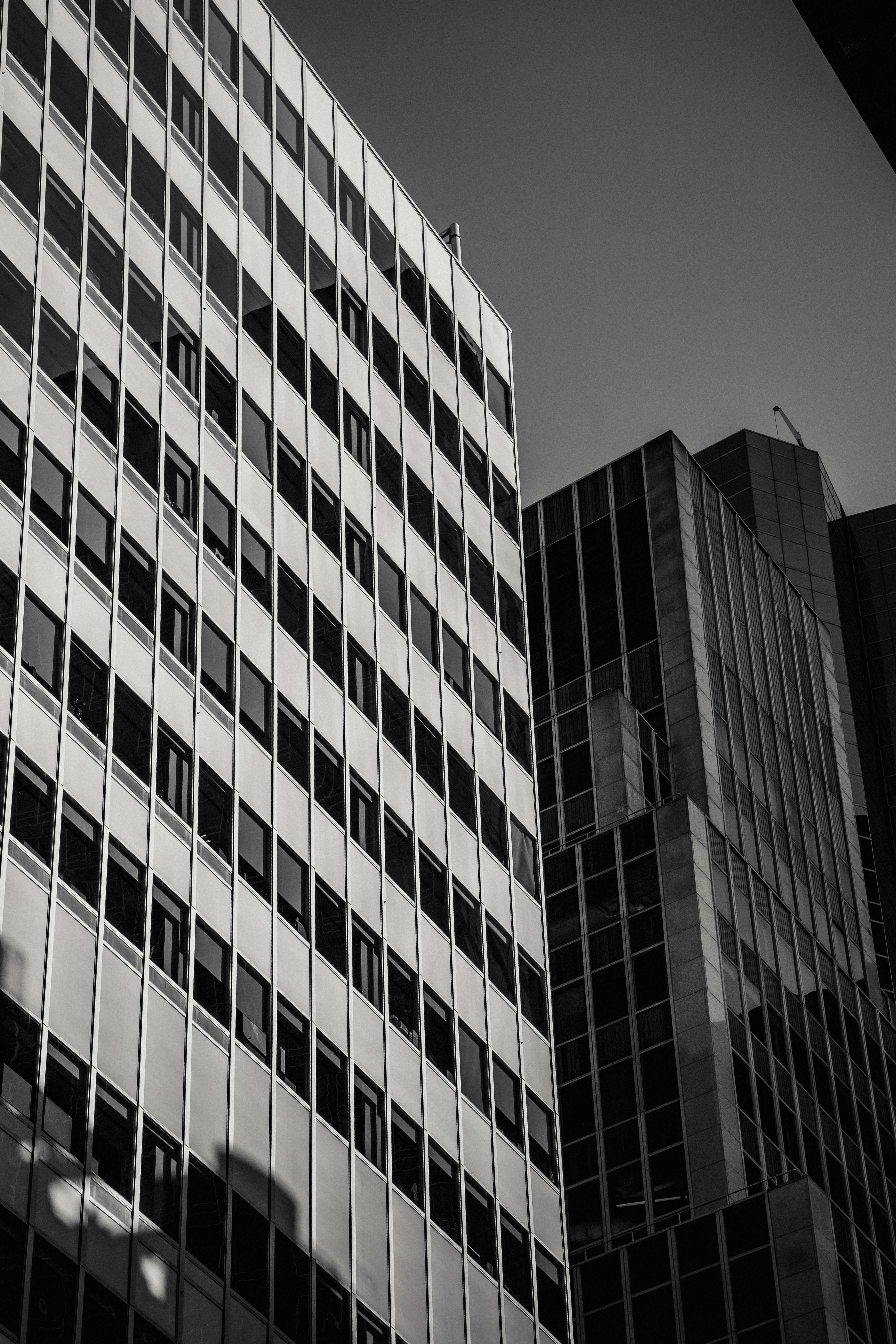 modern glass office buildings in downtown