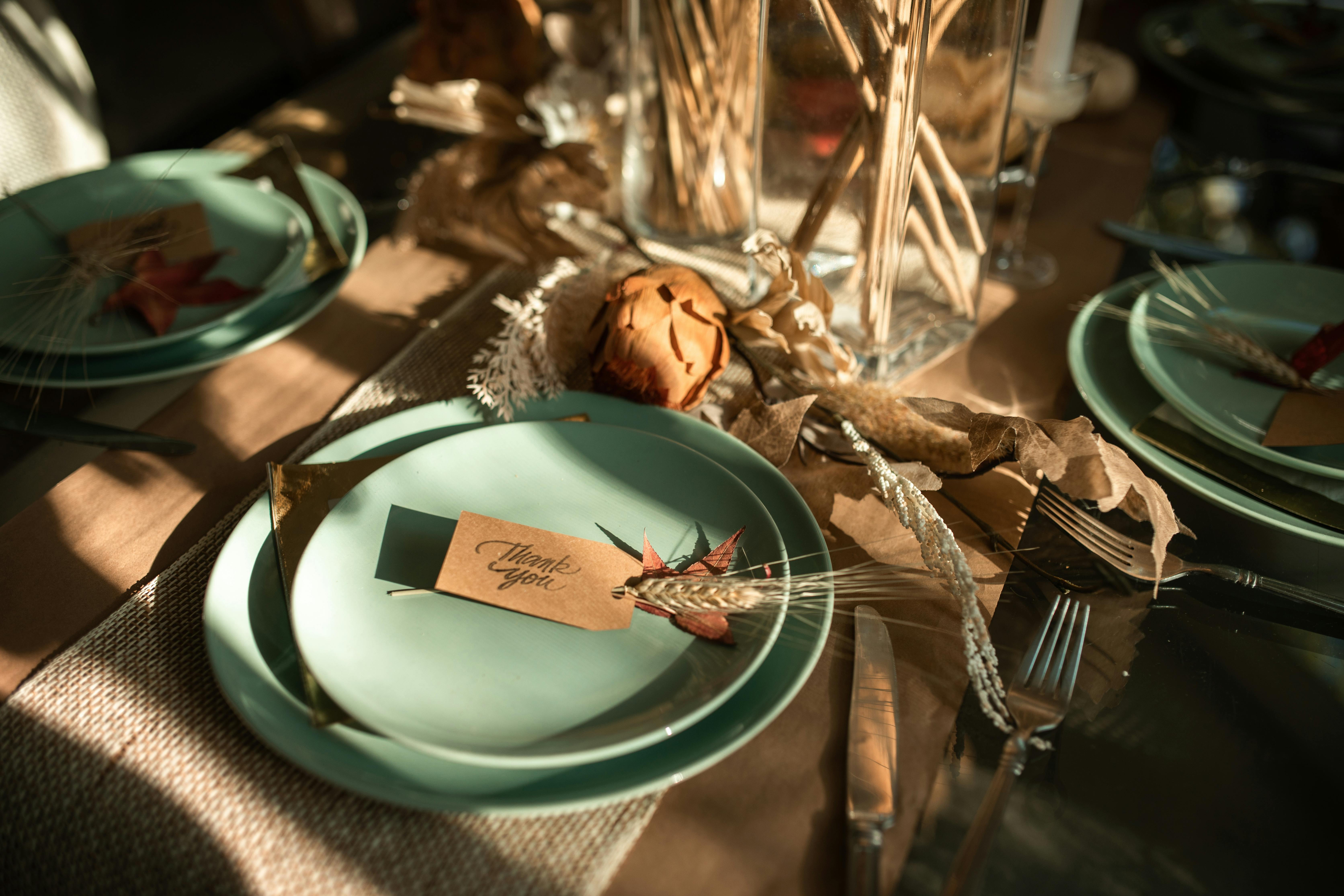 stainless steel fork on green ceramic plate