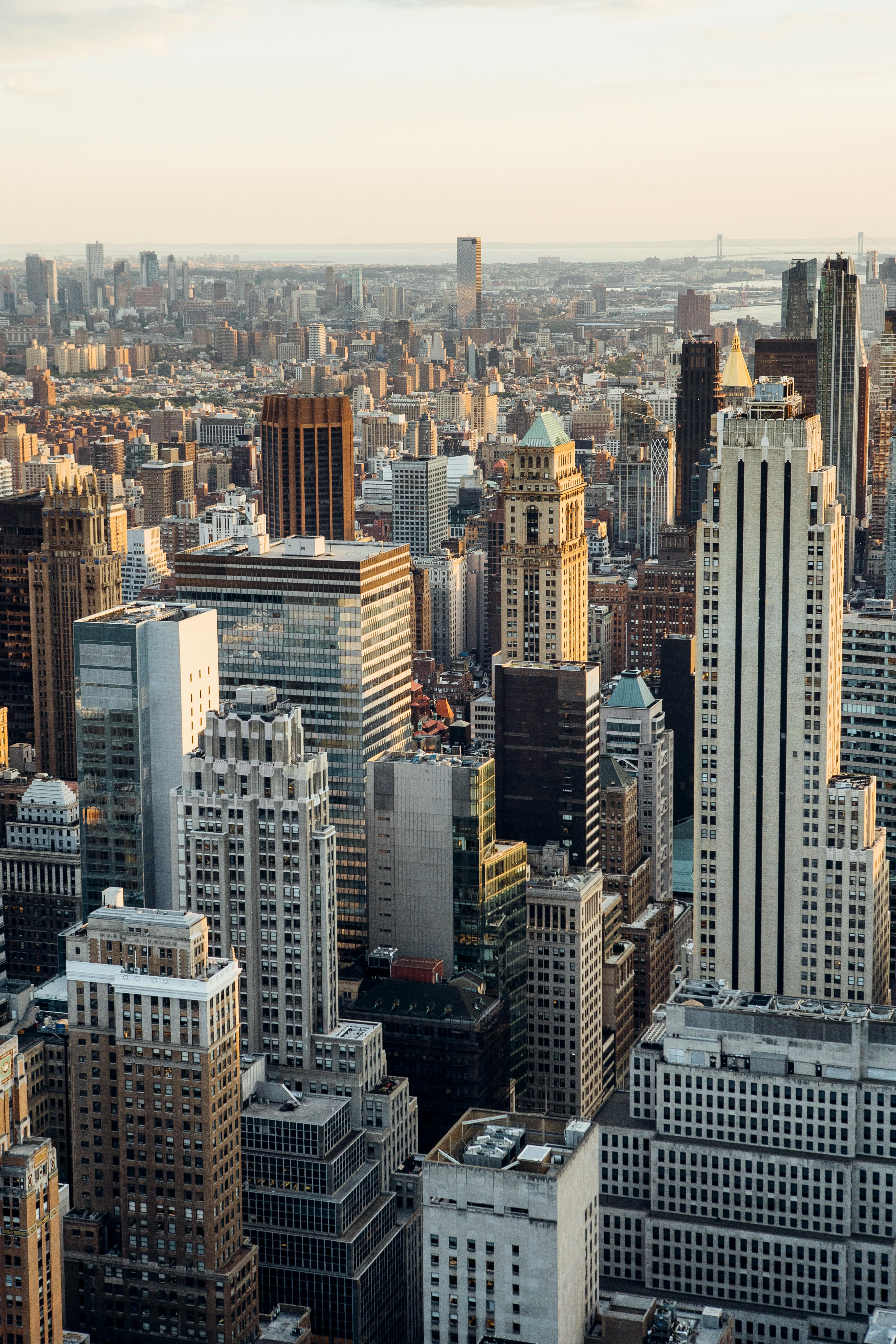 Wallpaper Urban, Road, Reflection, Buildings, Downtown, Skyscrapers, Scenic  - WallpaperMaiden