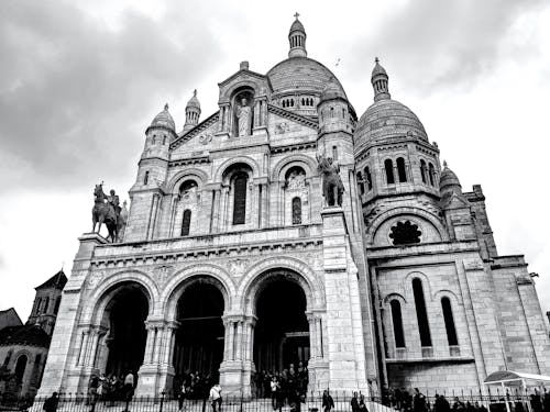 Grayscale Photo of Church Building