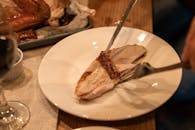 Stainless Steel Fork on White Ceramic Plate