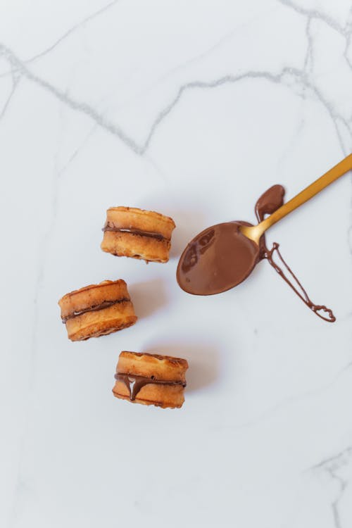 Cookies and Chocolate on Spoon