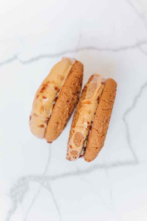 Close-up Shot of a Cookie Sandwich