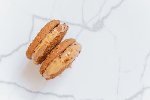 Close-up Shot of a Cookie Sandwich