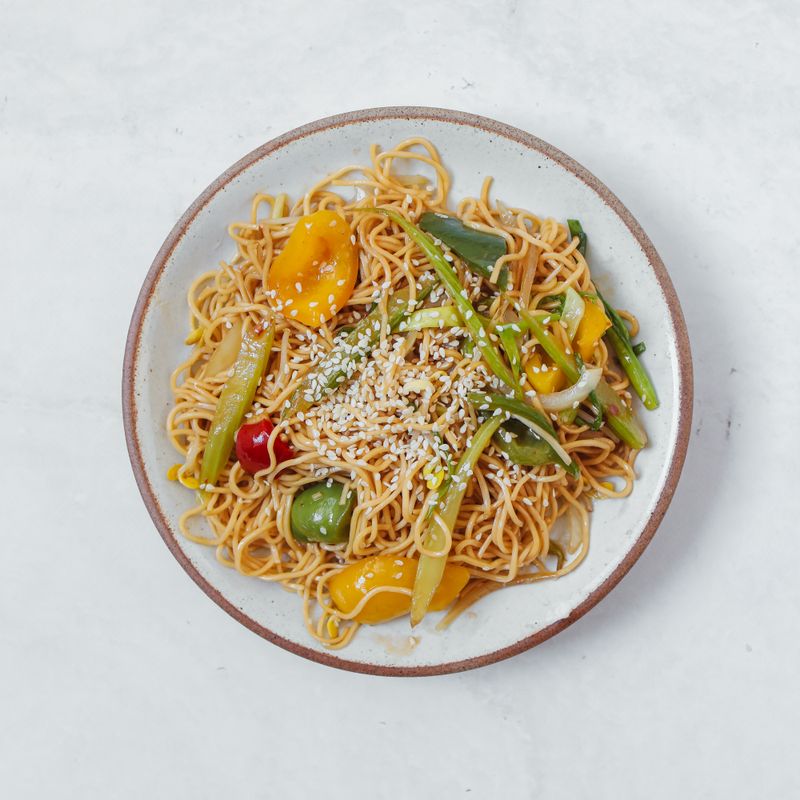 Merguez and Bell Pepper Stir-Fried Noodles