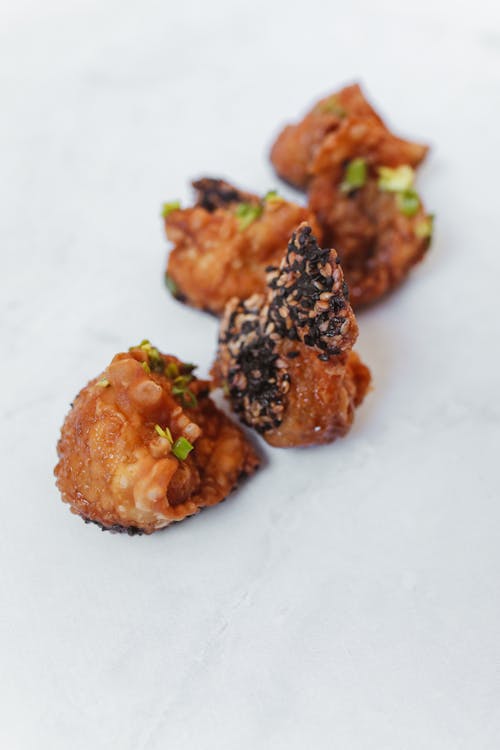 Fried Food with Sesame Seeds