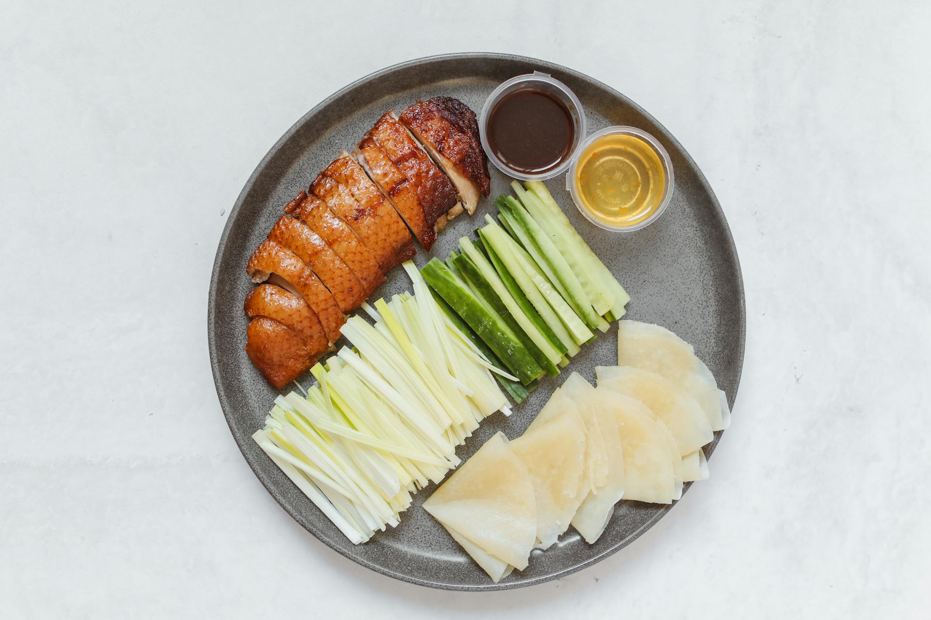 Savory Peking Duck Dish on an Earthenware