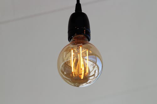 Black and Clear Glass Pendant Light Bulb