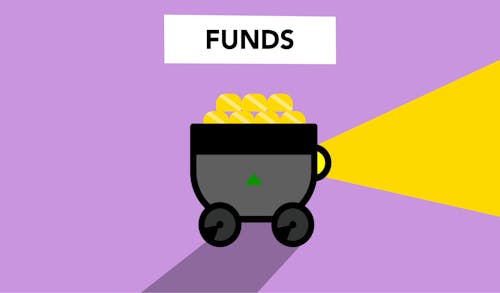 Free Illustration of trolley with gold as part of fund Stock Photo