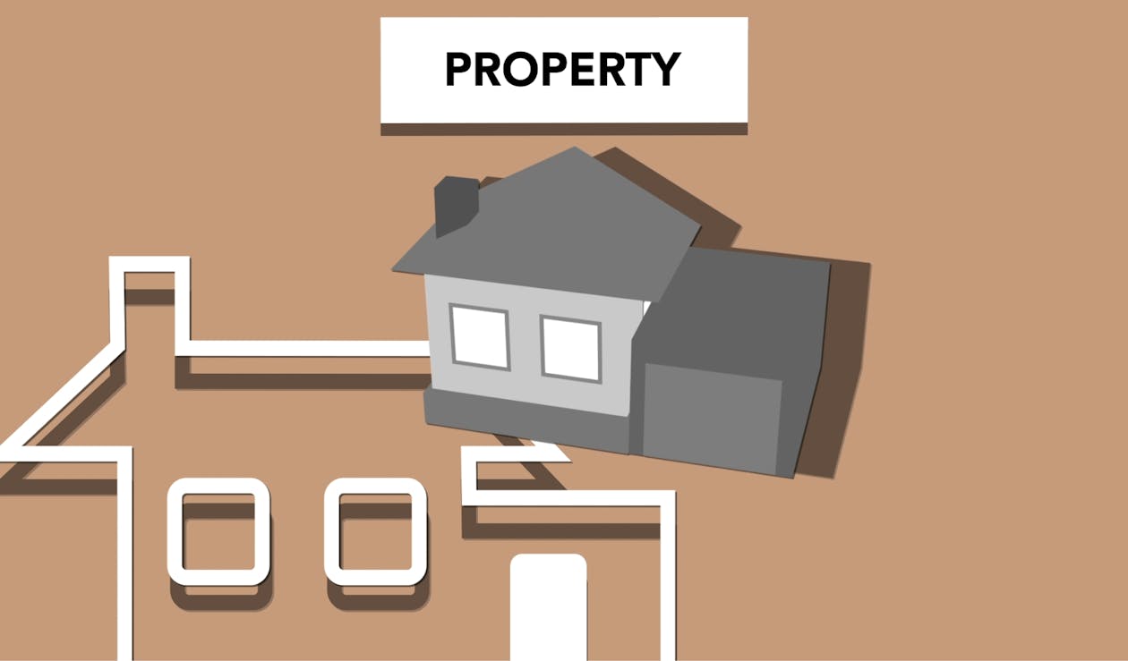 Free Illustration of house for private property representing concept of investing in purchase of real estate Stock Photo