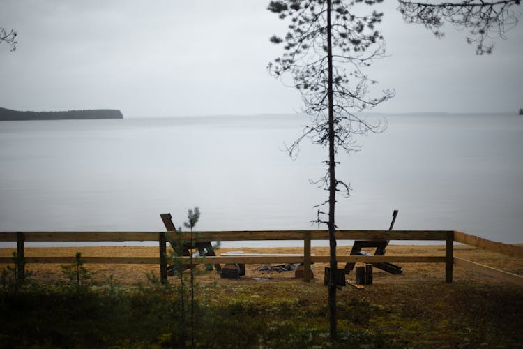 Two Chairs By The Lake