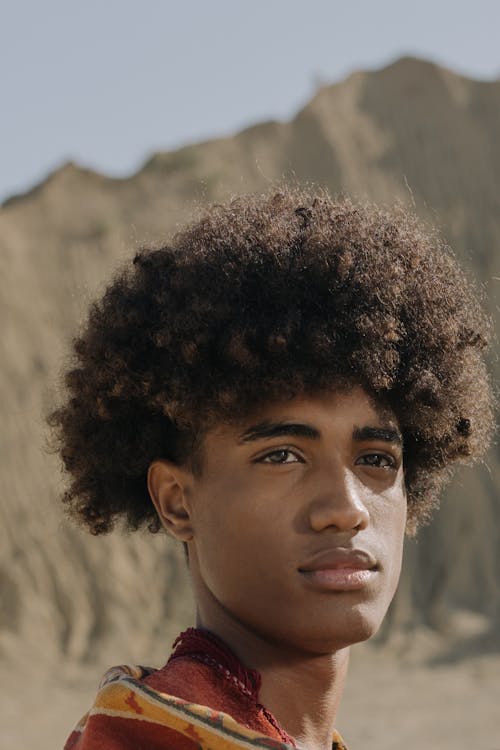 A Young Man with Afro Hair