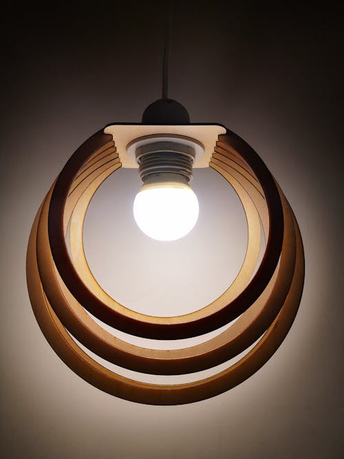 Free Brown Round Light Fixture Turned on in Room Stock Photo