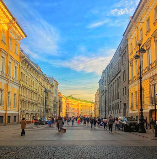 Free stock photo of beautiful street, golden sunset, russia