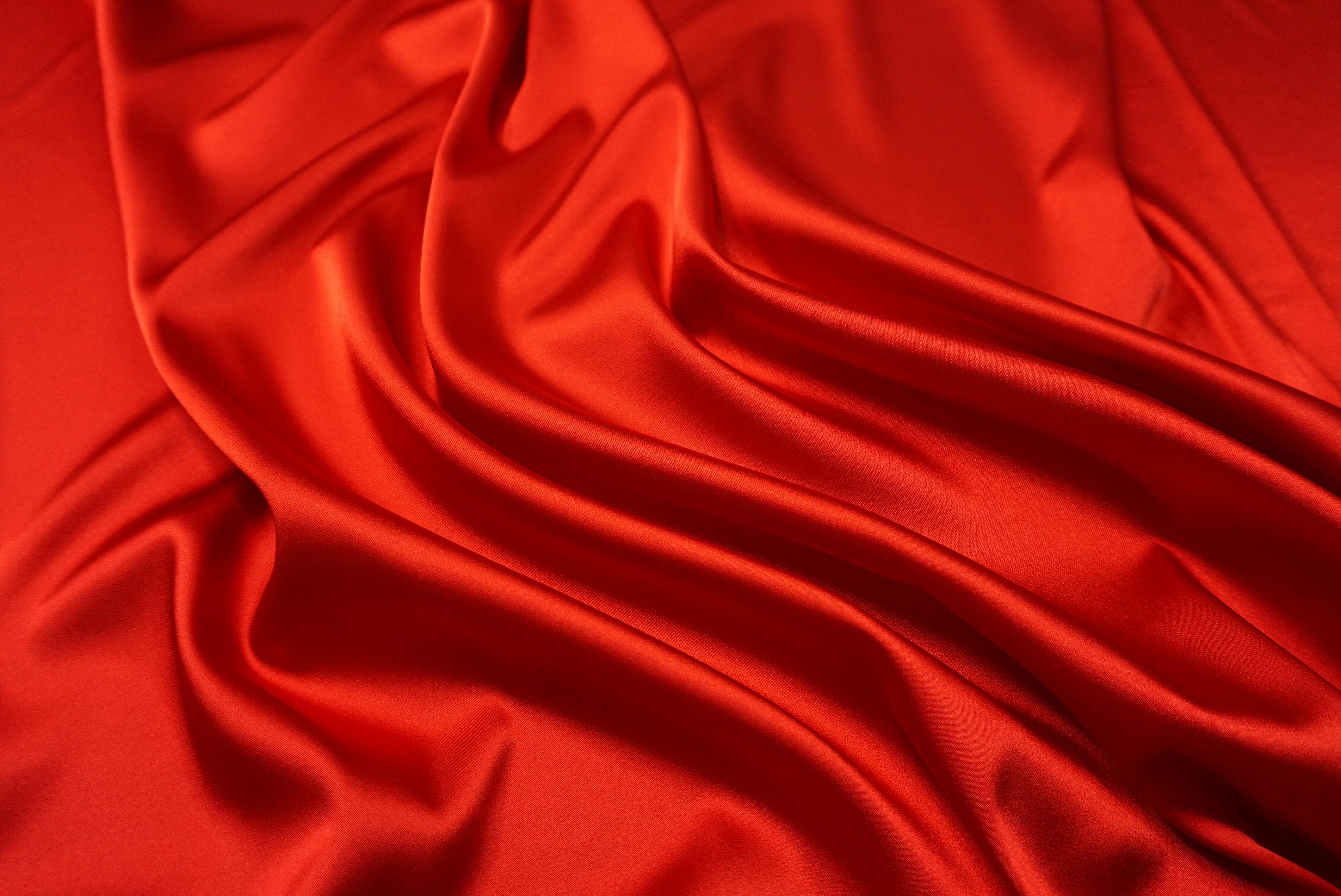 Red Luxury Fabric Background With Copy Space Stock Photo - Download Image  Now - Red, Textile, Backgrounds - iStock