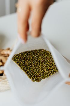 Green Gram Beans in White Pack