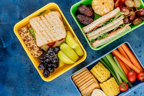 Free Healthy Lunch Boxes with Food Stock Photo