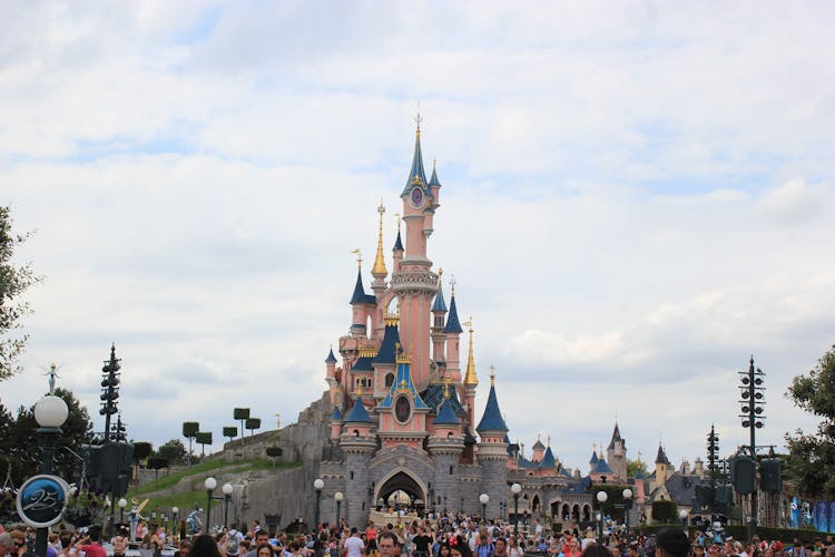 People On Sleeping Beauty Castle