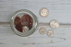 Coins Inside Jar