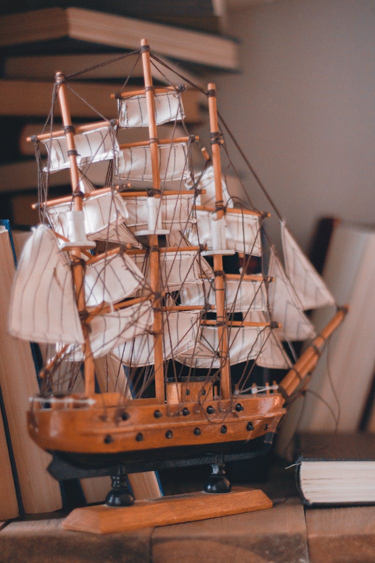 A Miniature Of A Galleon Ship