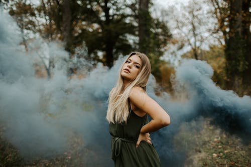 Free Woman in Sleeveless Dress  Stock Photo